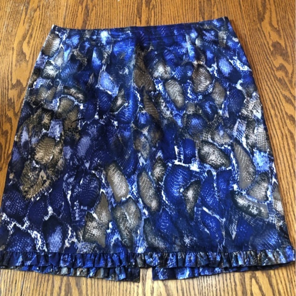 Allison Taylor Snakeskin Frilly Skirt Size 14